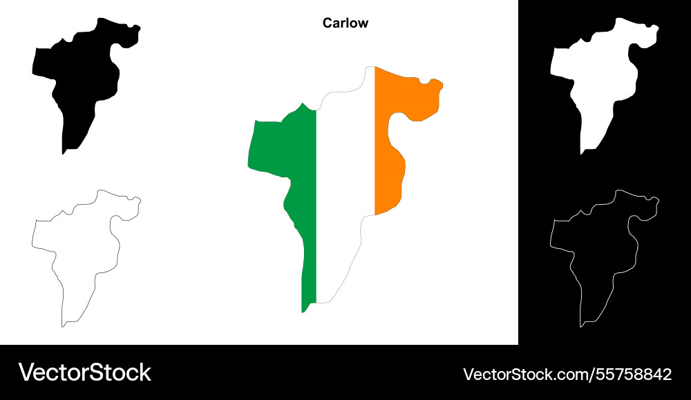 Carlow outline map Vector Image