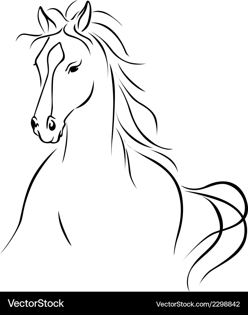 Elegant Horse Silhouette Vector Image