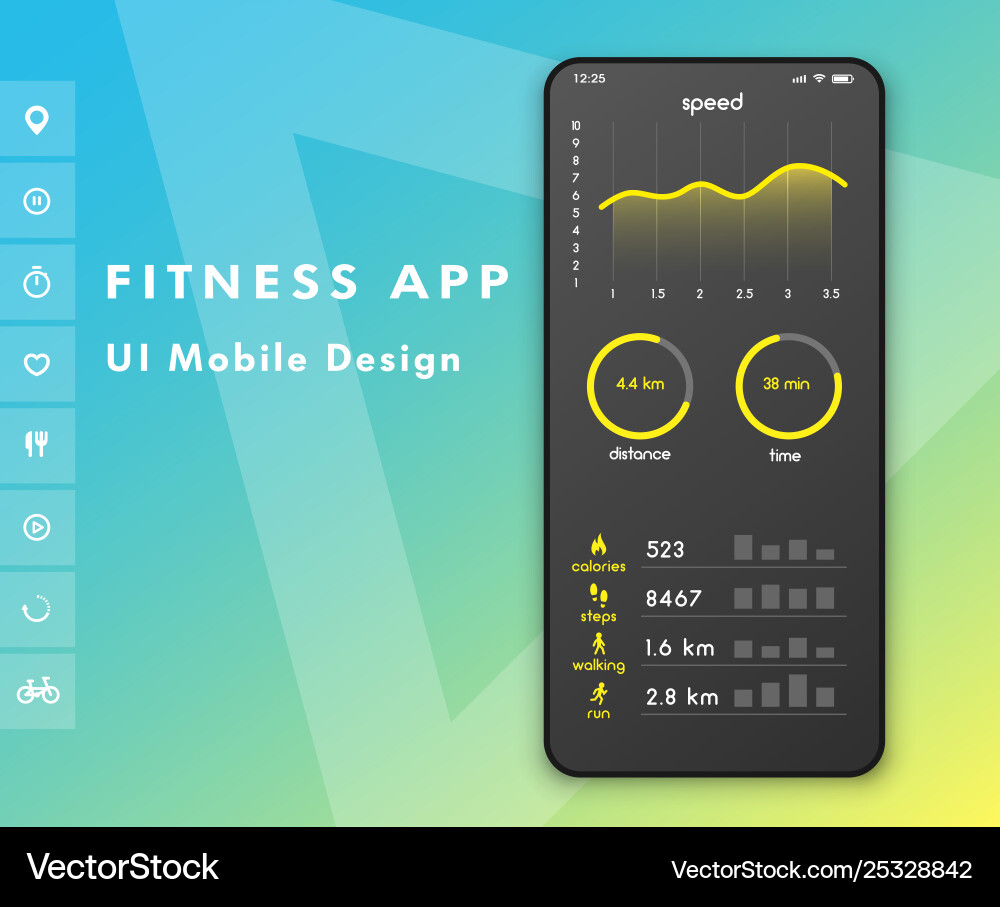 Fitness App UI - Parameter Monitoring vector image