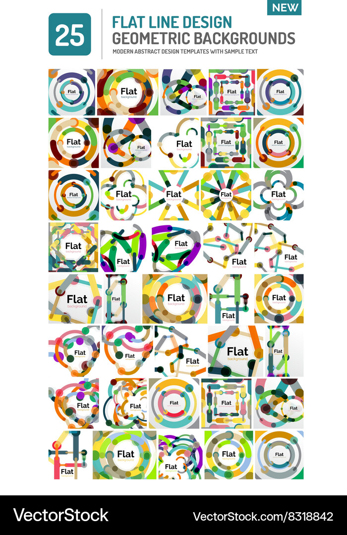 Flat line design background Vector Image