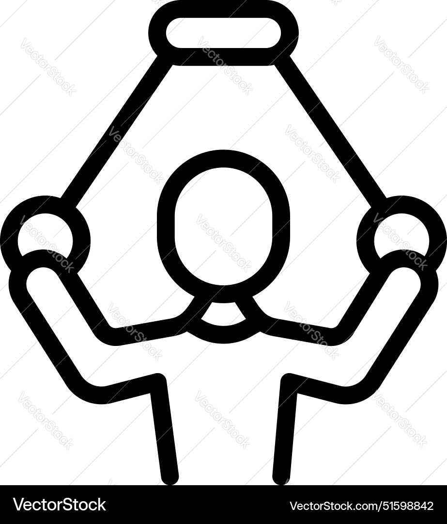 Puppeteer holding marionette on strings icon Puppeteer holding marionette on strings icon vector image