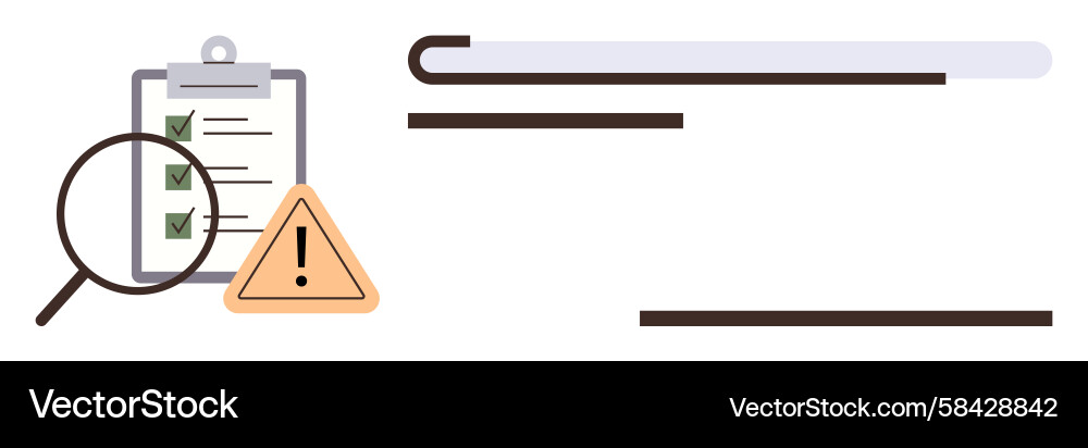 Task Checklist with Magnifying Glass Vector Image