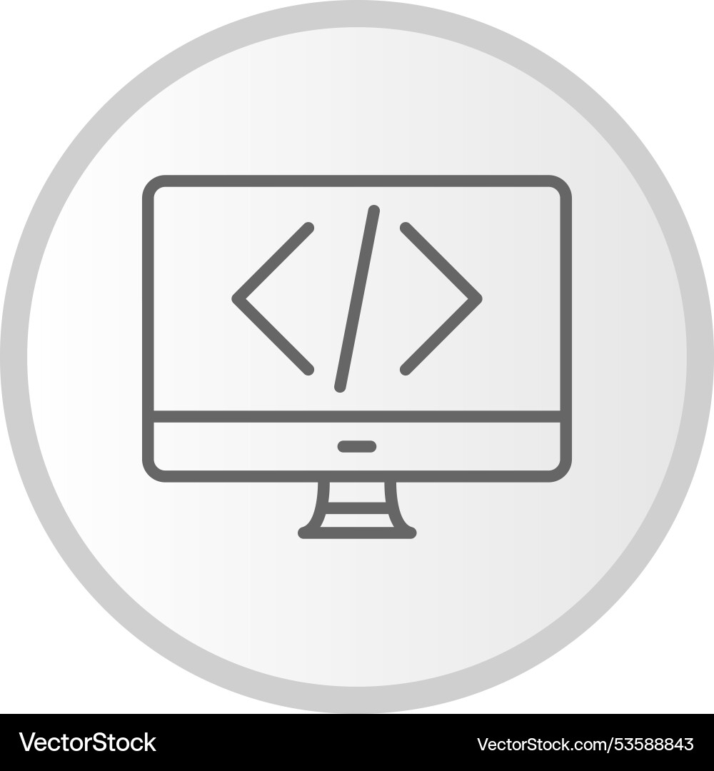 Coding line circle grey icon vector image