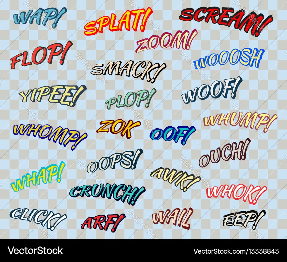 Comic sound effects Royalty Free Vector Image VectorStock