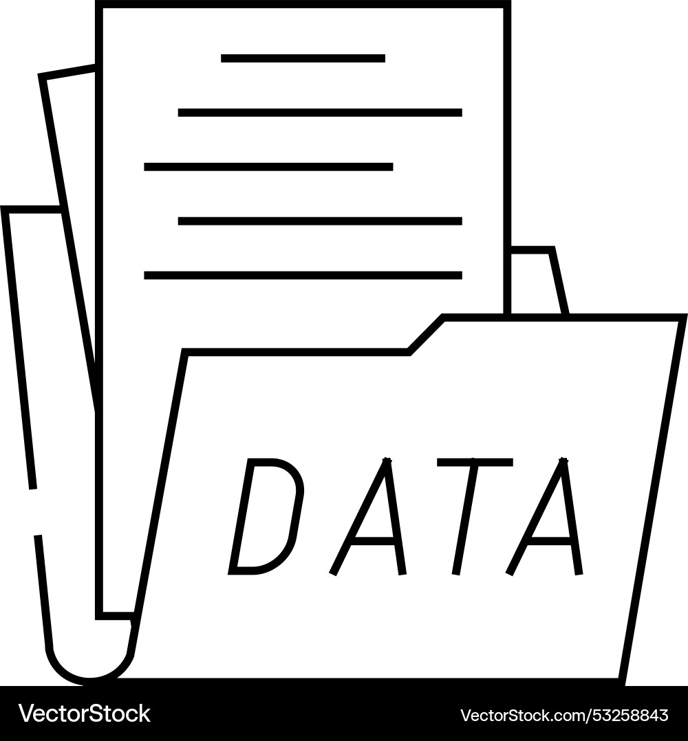 Data folder line icon Data folder line icon vector image