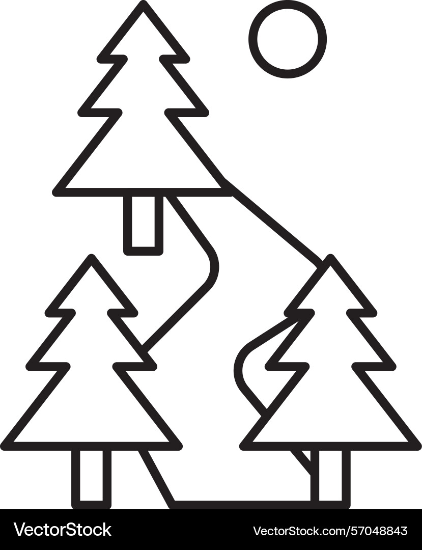 Forest path line icon design vector image