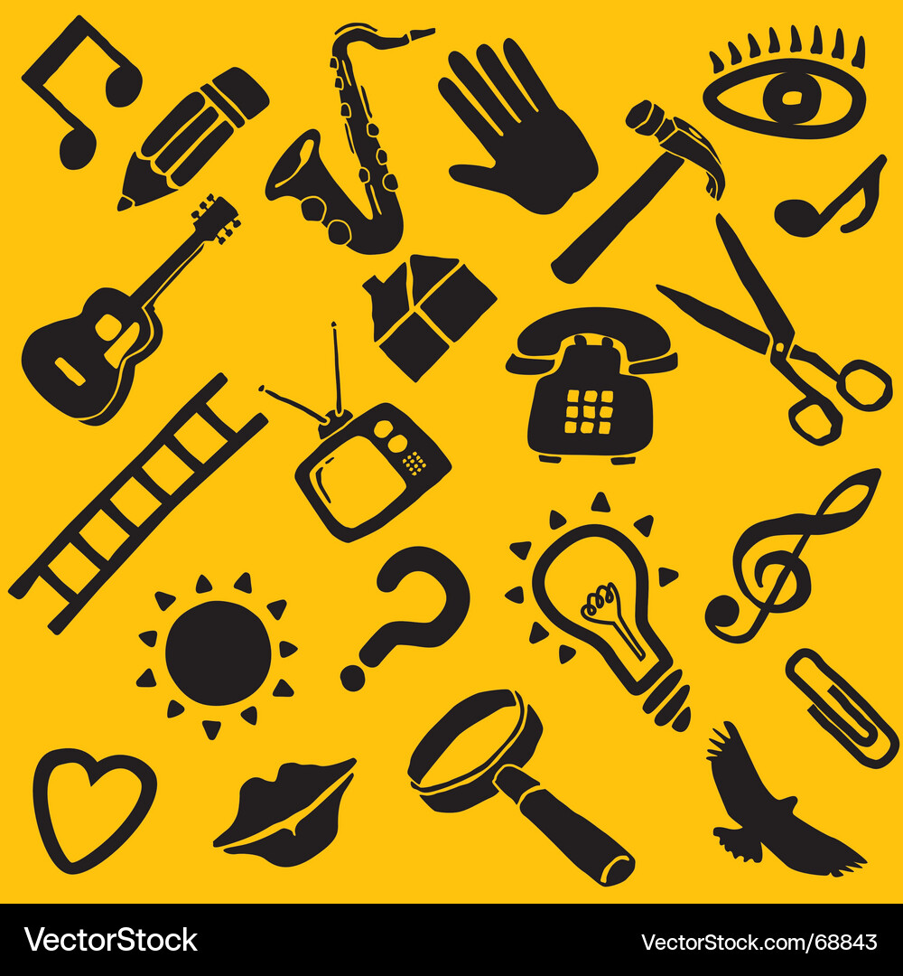 Funky Object Icons Vector Image