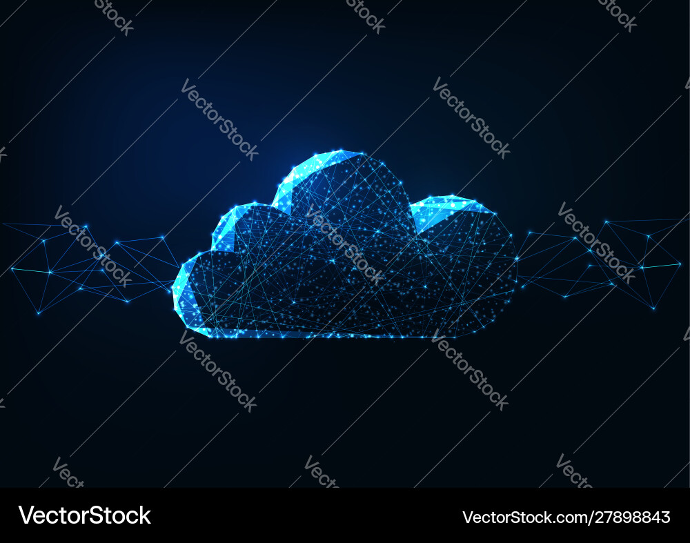 Glowing Cloud Computing Network Vector Image