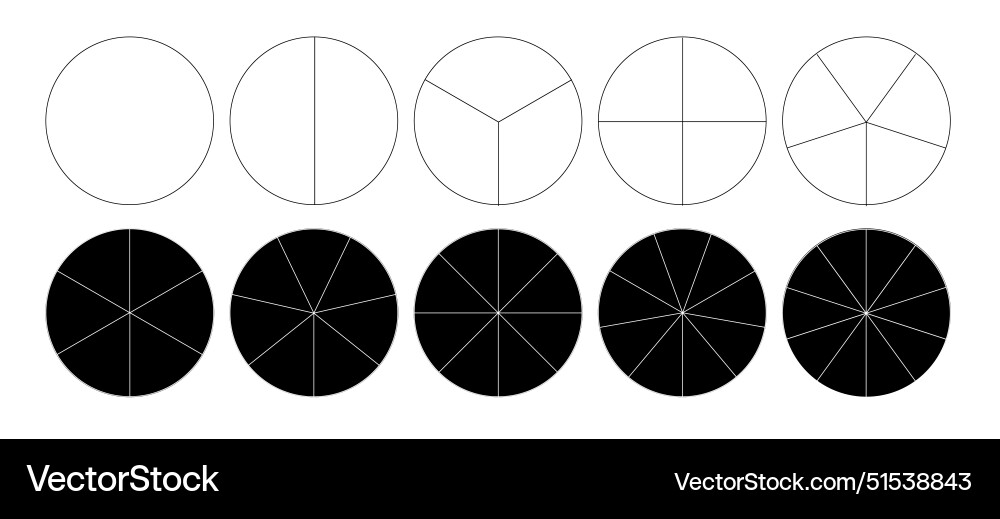 Segmented circles isolated on a white background vector image