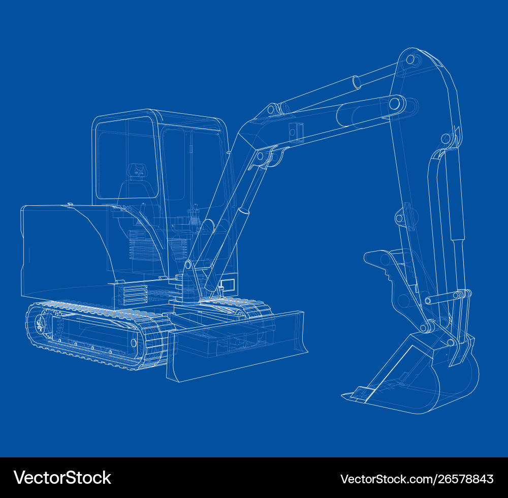 Sketch small treactor with actor Vector Image