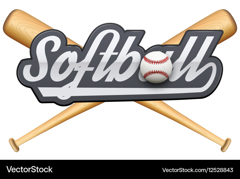 Softball Symbol with Bats vector image