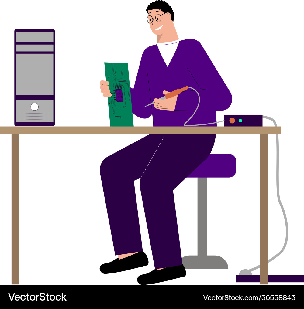 Soldering computer circuit composition Soldering computer circuit composition Vector Image