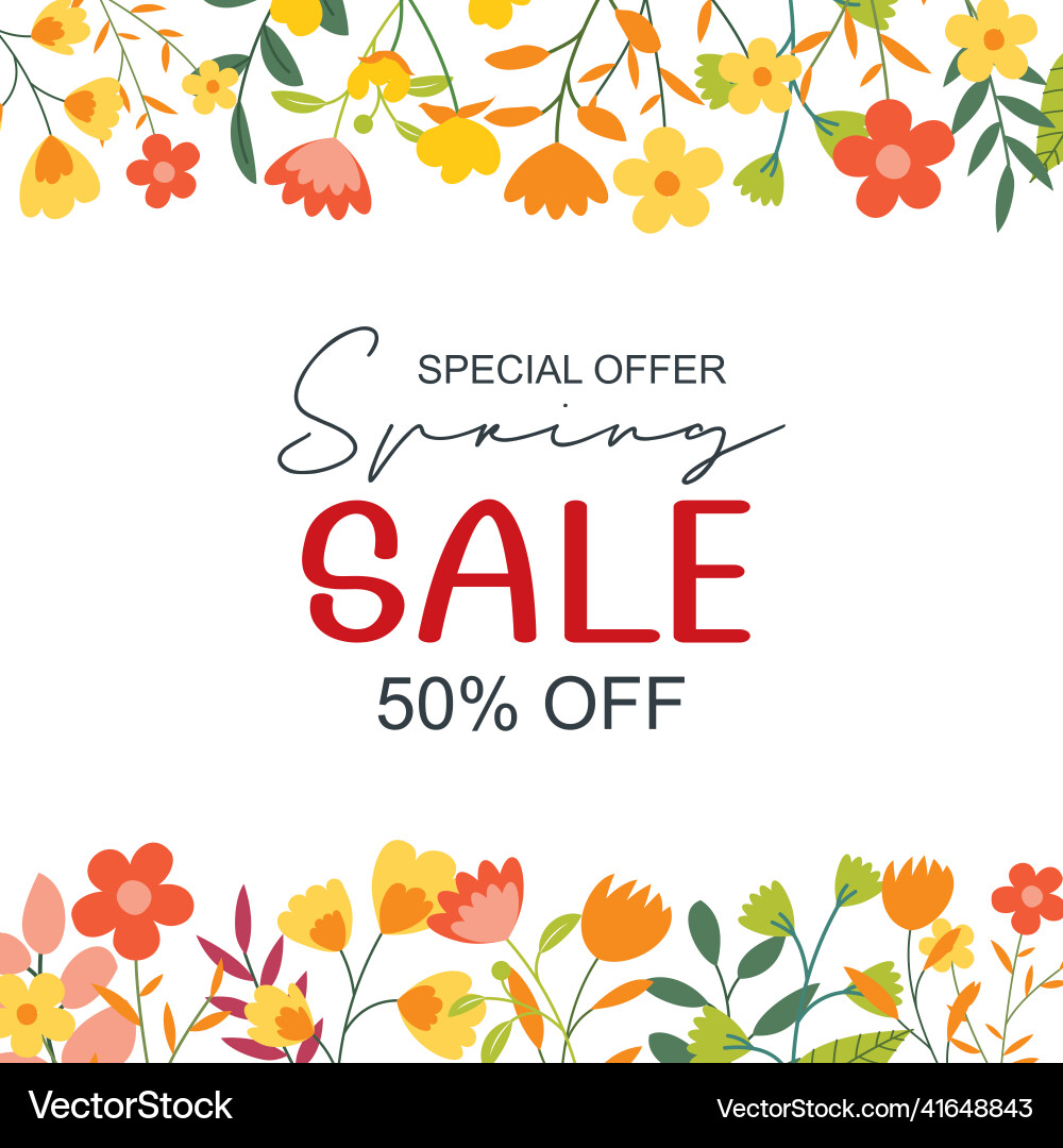 Spring sale banner background template Spring sale banner background template Vector Image