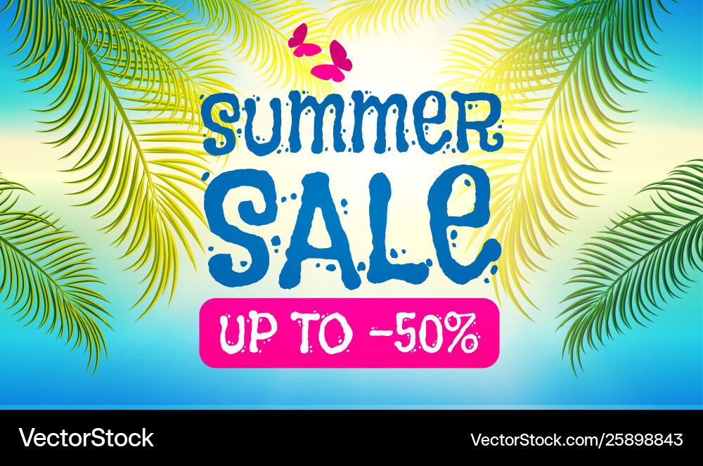 Summer sale background shining sun warm sea Summer sale background shining sun warm sea vector image