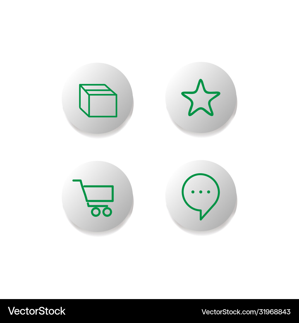 User interface technology icon button collection vector image