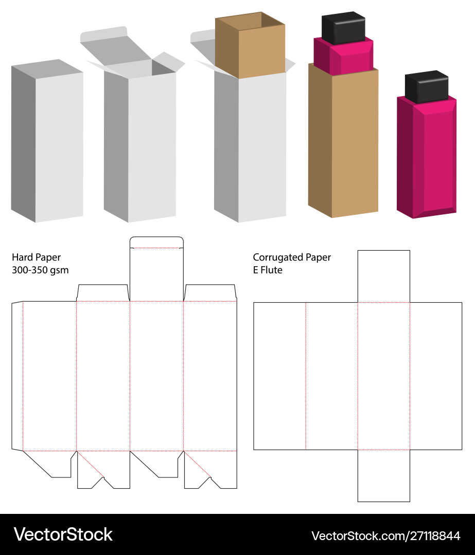 Box Verpackung Stanzschablone Design 3d Mock-up Box Verpackung Stanzschablone Design 3d Mock-up vektorbild