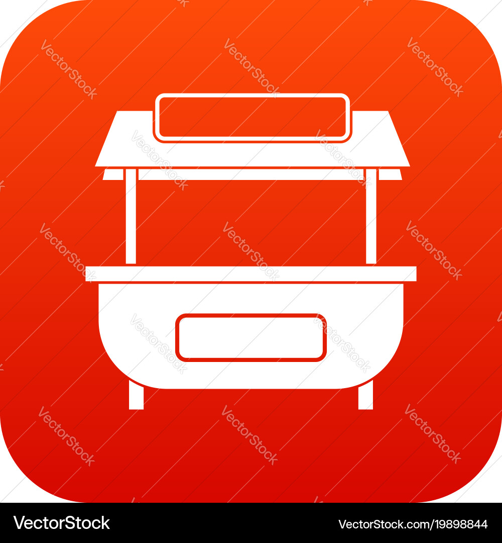 Empty counter with canopy icon digital red Vector Image