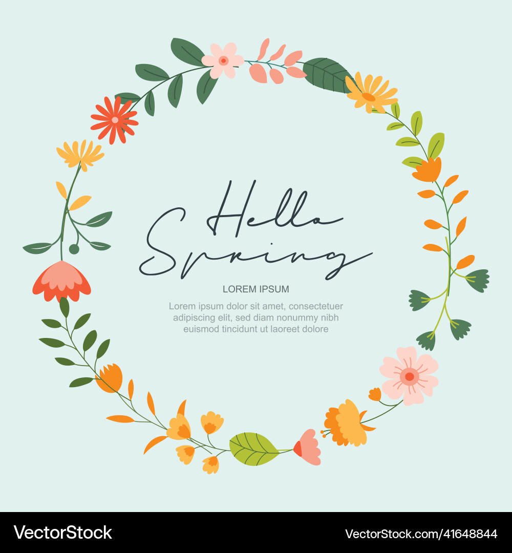 Hello spring banner background template Hello spring banner background template vector image