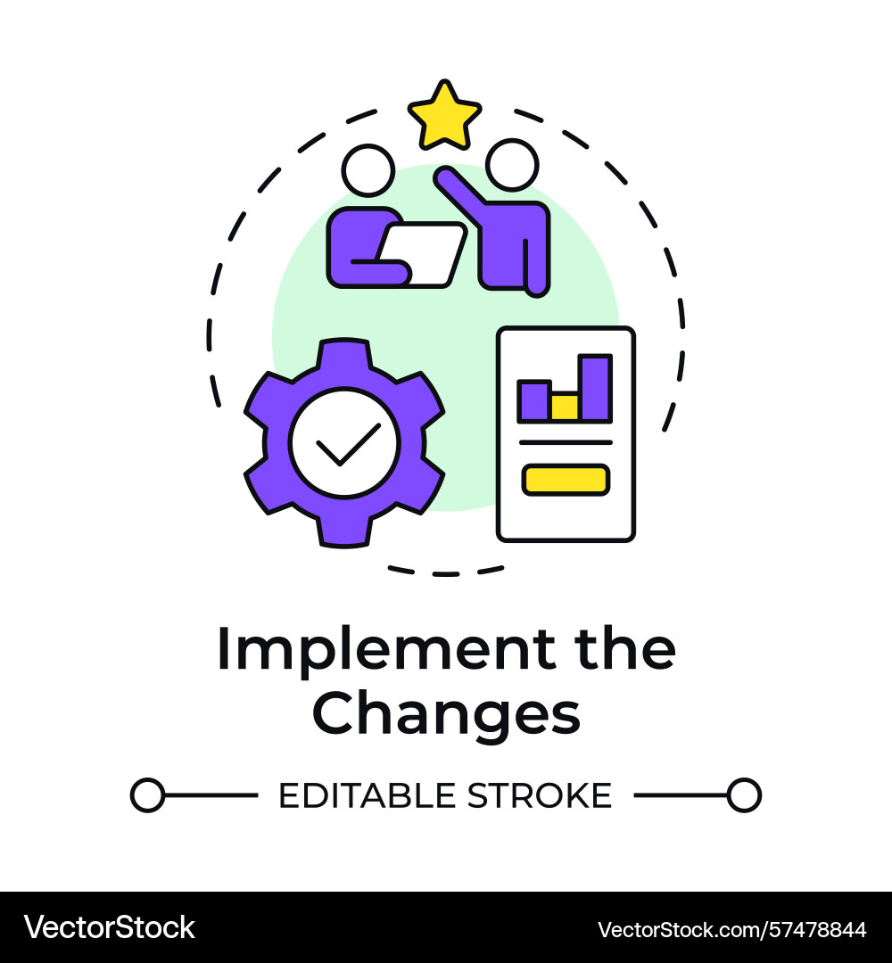 Implement changes multi color concept icon Implement changes multi color concept icon vector image