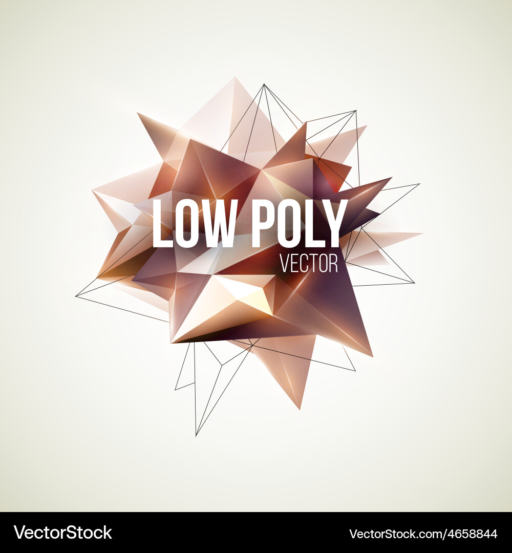 Low poly triangular background design element vector image
