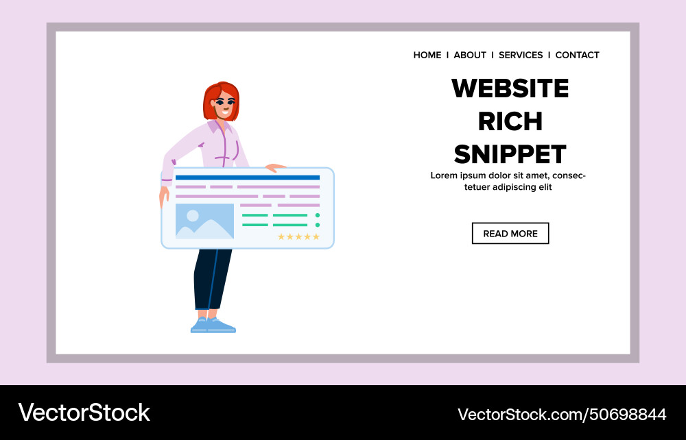 Meta website rich snippet Vector Image