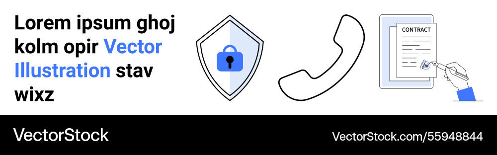 Secure communication concept with shield lock vector image