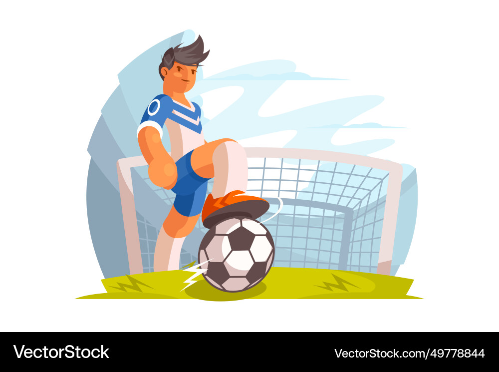 Soccer player in action vector image