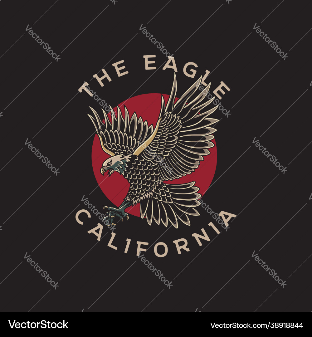 Traditional Eagle Tattoo Vector Image