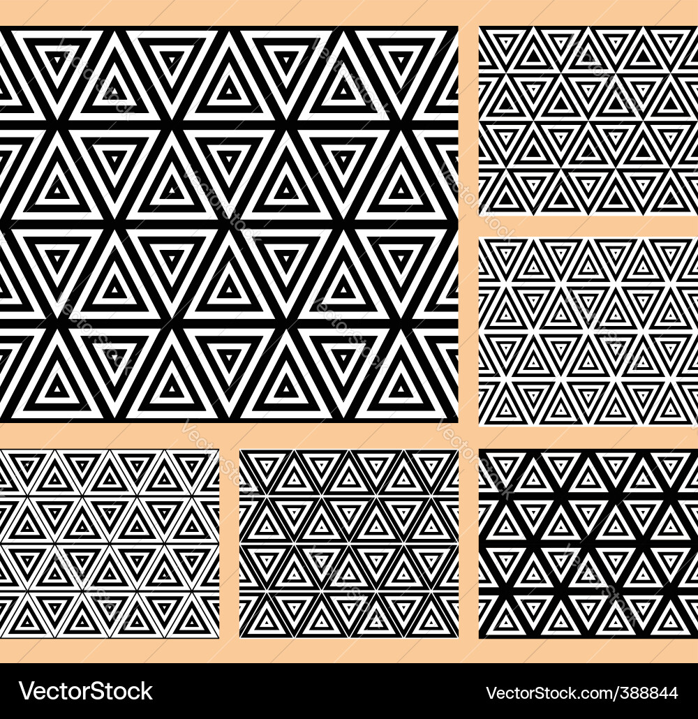 Triangular Geometric Pattern Set Vector Image
