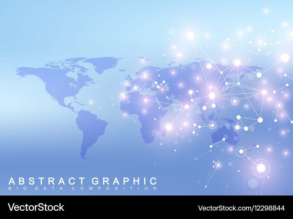 World map with global technology networking Vector Image