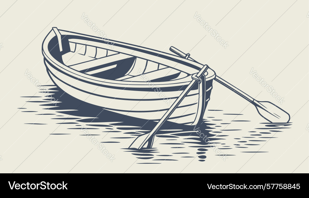 Classic rowboat with oars design generative ai Vector Image