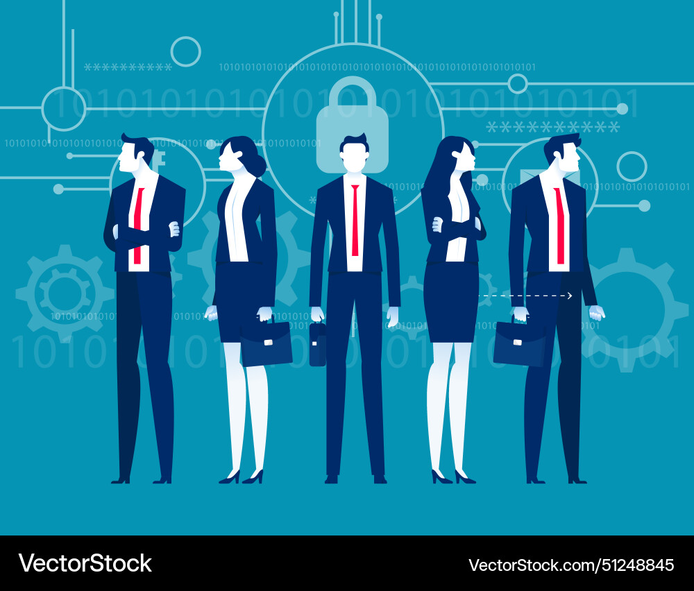 Global data security team business information Vector Image