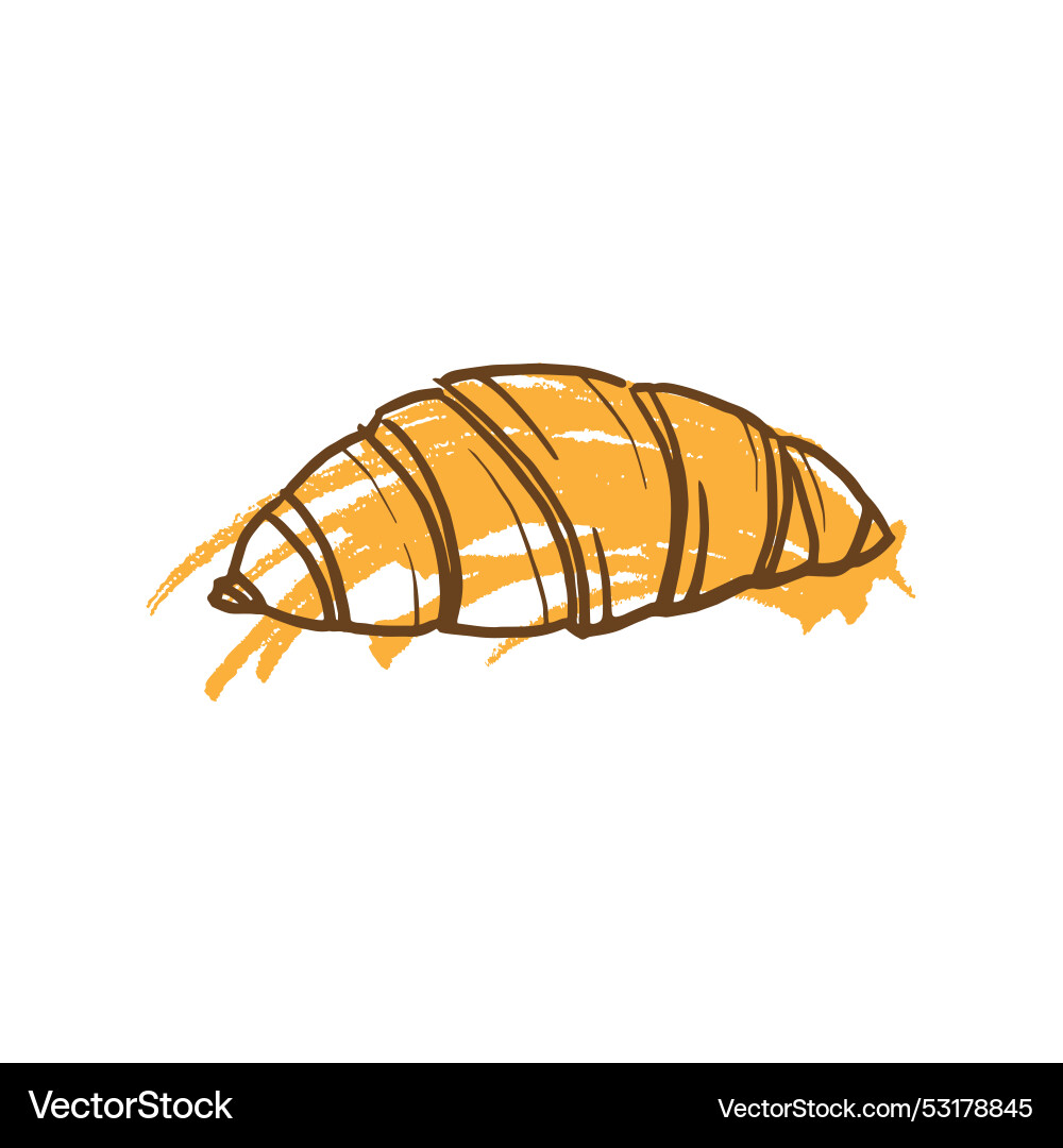 Hand gezeichnete Skizze mit abstraktem Croissant Hand gezeichnete Skizze mit abstraktem Croissant vektorbild