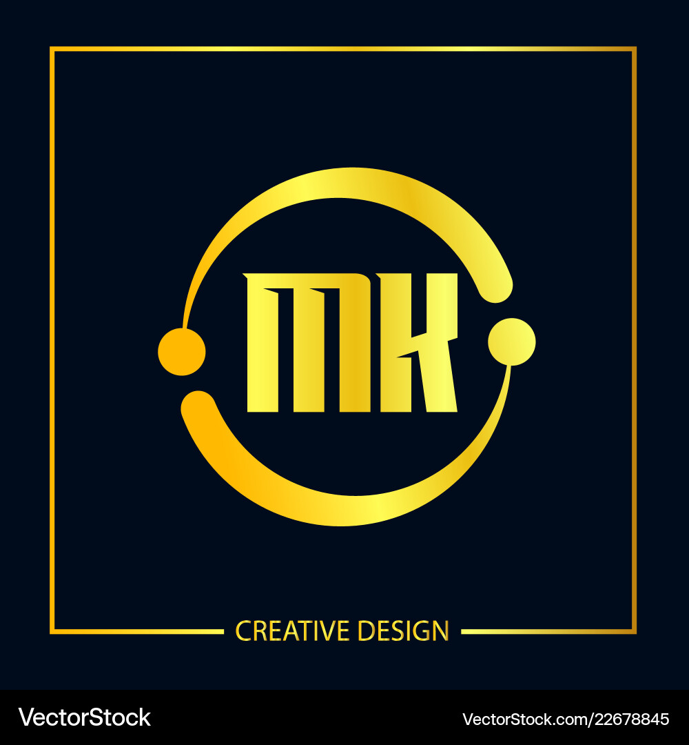 Initial letter mk logo template design Royalty Free Vector