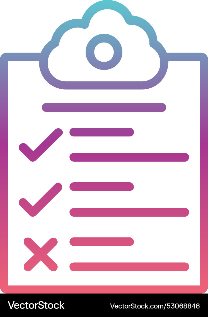 Check list line gradient design vector image