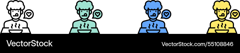 Client icon outline green blue and yellow style Client icon outline green blue and yellow style vector image