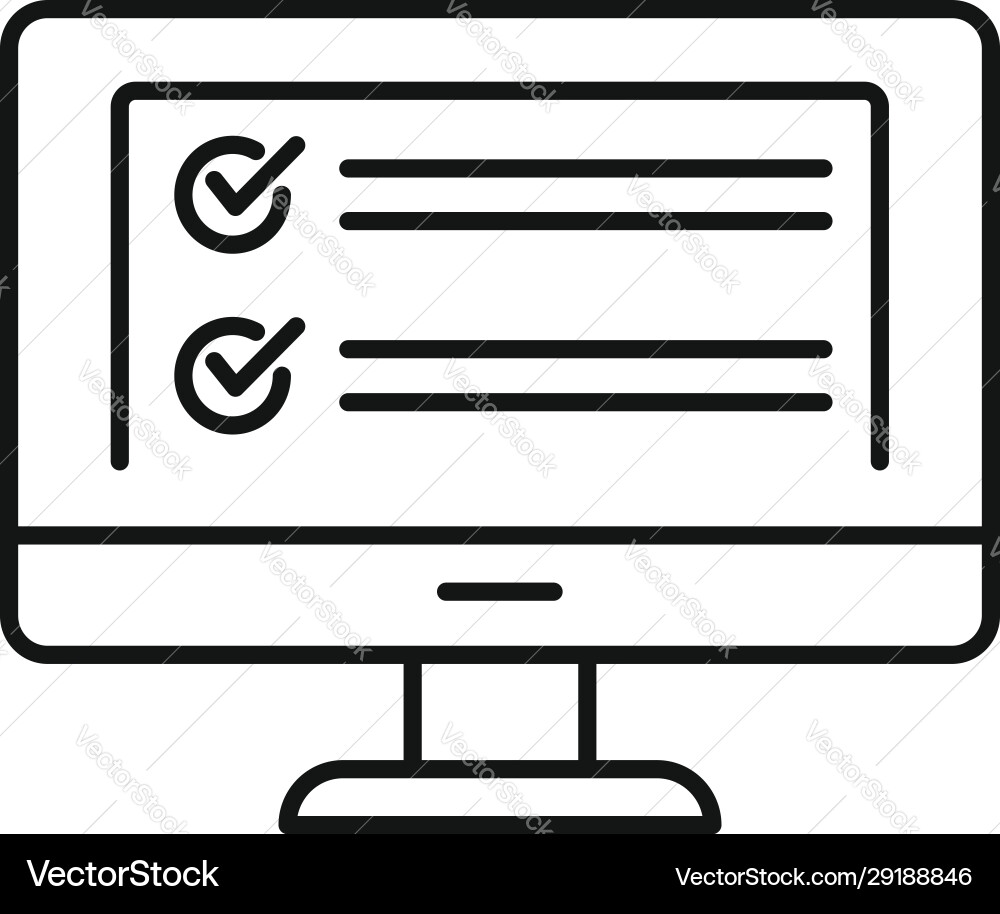 Computer monitor icon outline style Computer monitor icon outline style vector image