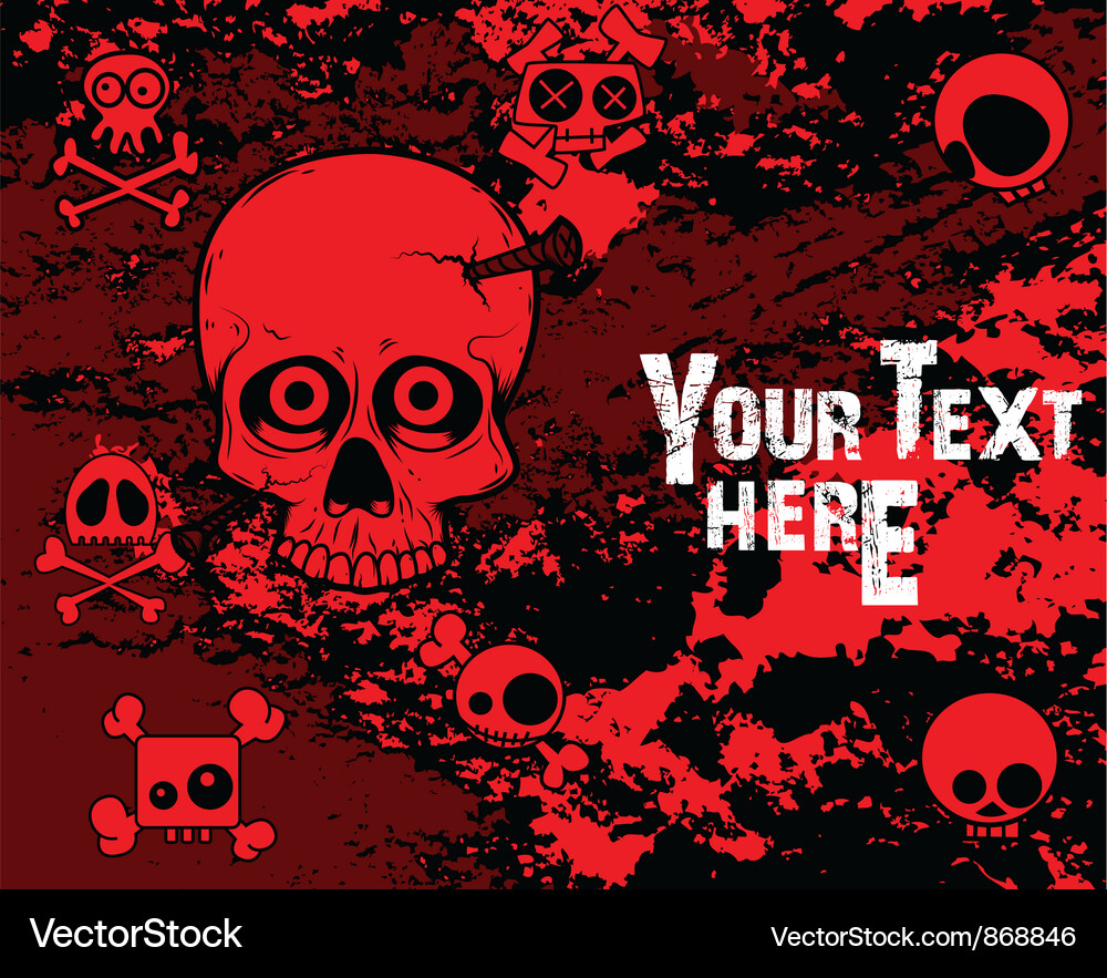 Emo background with skulls Vector Image