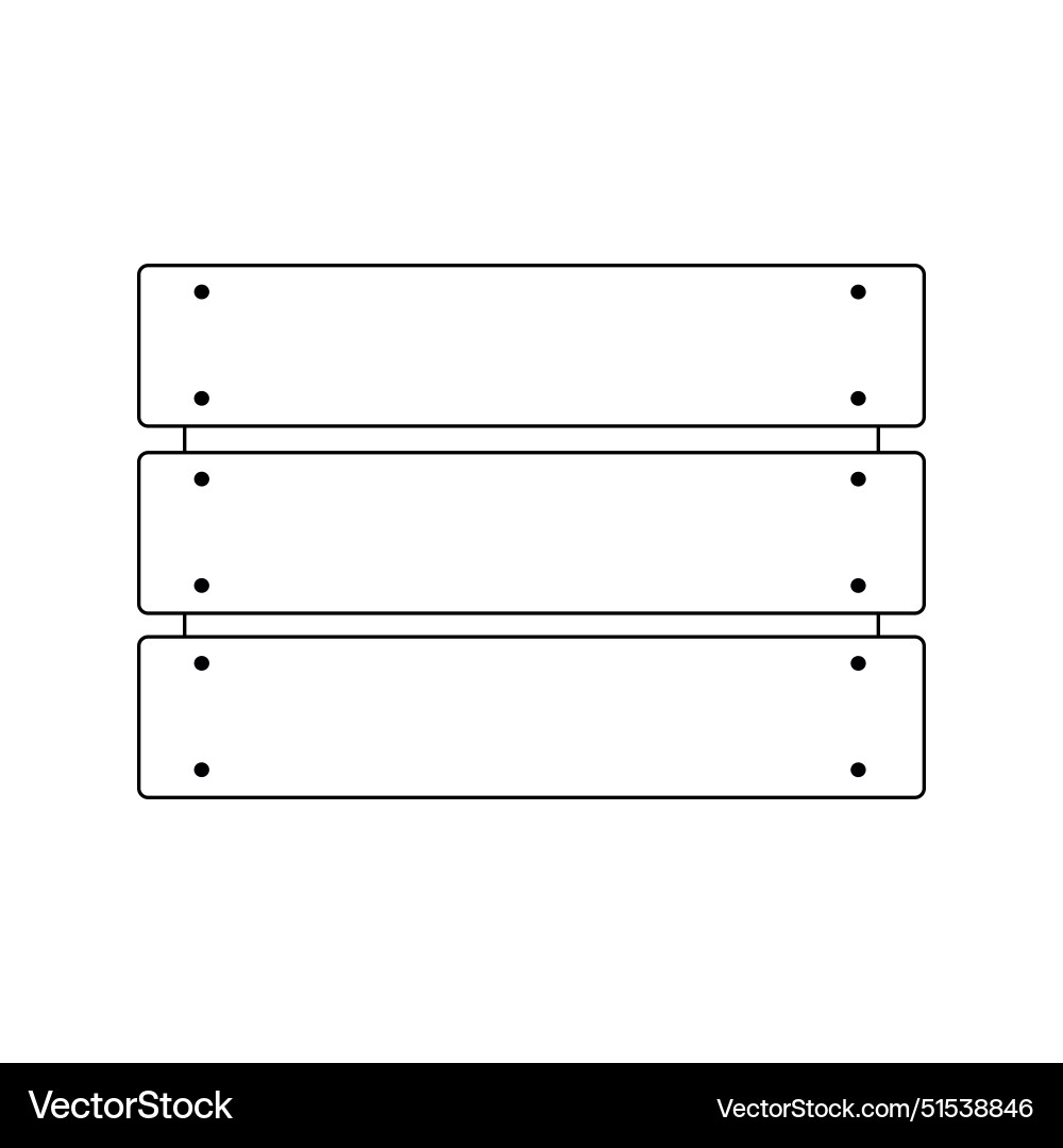 Empty wooden box line icon linear style storage Vector Image