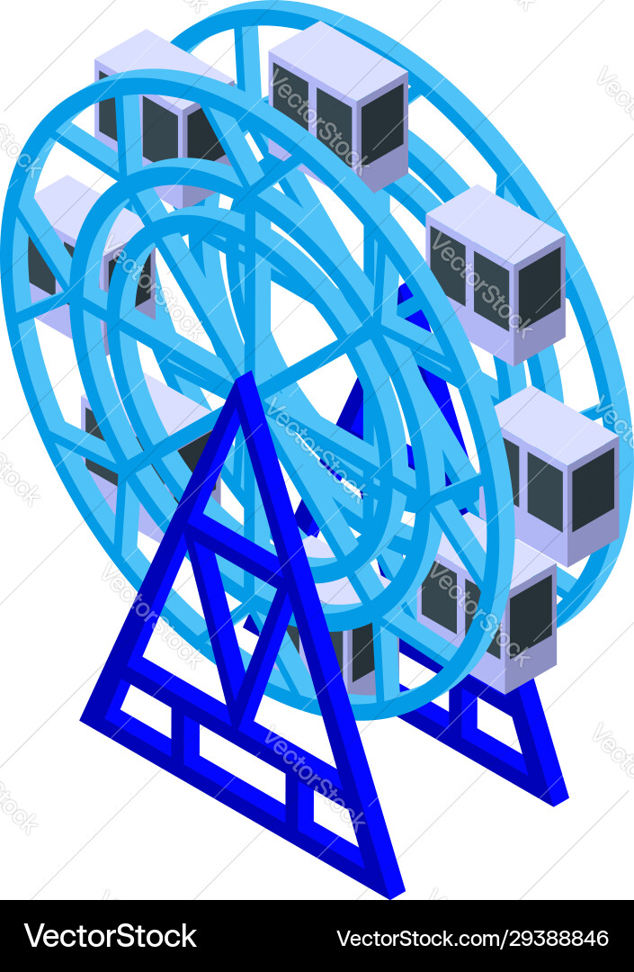 Ferris Rad Ikone isometrisch Ferris Rad Ikone isometrisch vektorbild