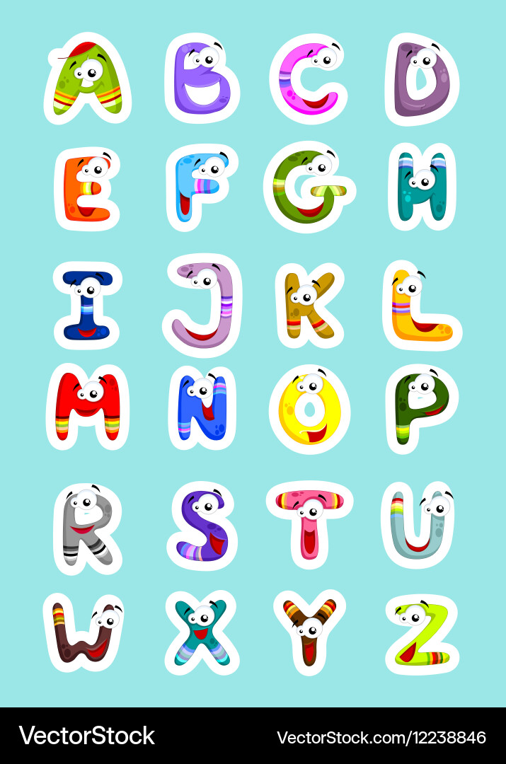 Funny letters Royalty Free Vector Image - VectorStock