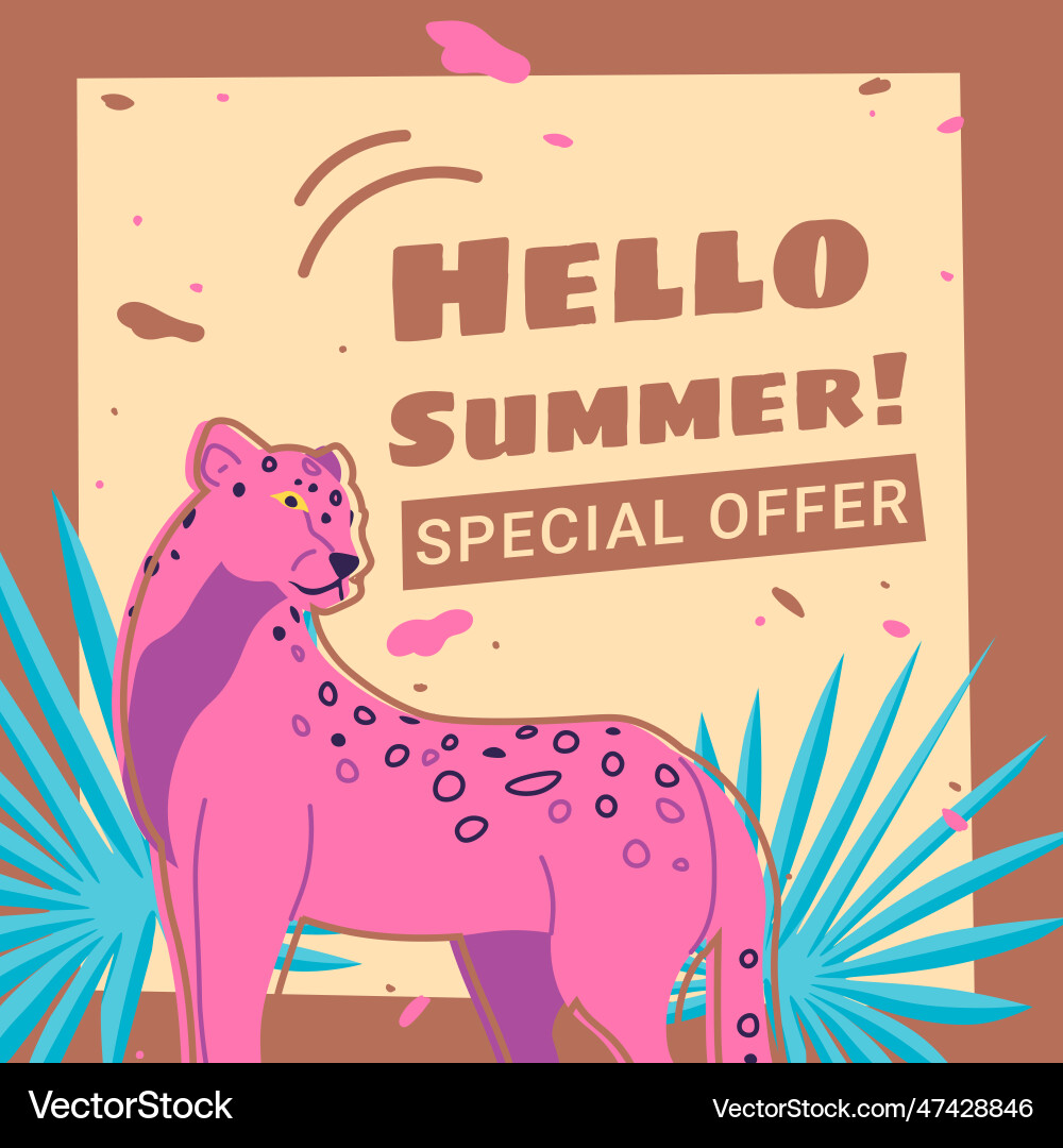 Hello summer special offer promotional banner Hello summer special offer promotional banner vector image