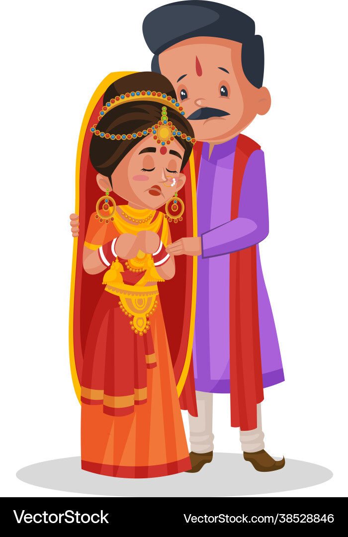 Indian bride cartoon character vector image