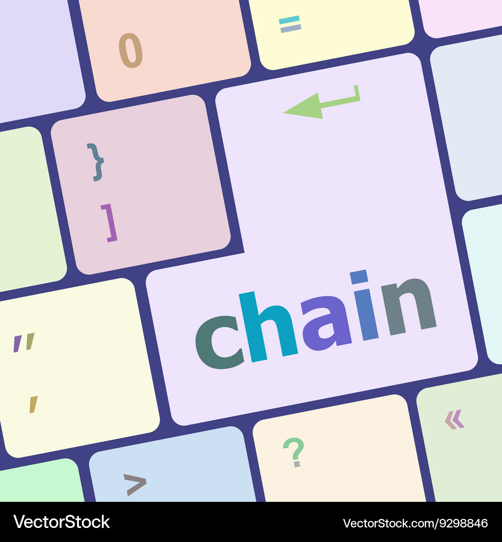 Kettentaste auf PC-Tastaturschlüssel Vektorbild