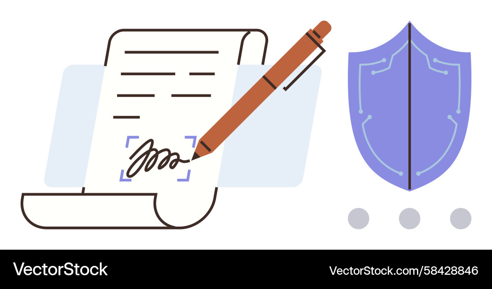 Secure Contract Signing Vector Image