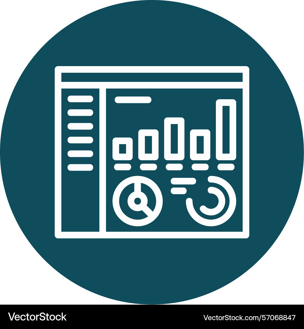 Chart line circle style icon design vector image