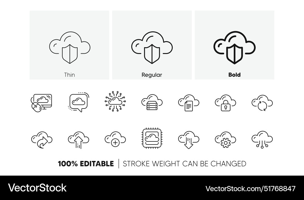 Cloud data and technology icons hosting vector image