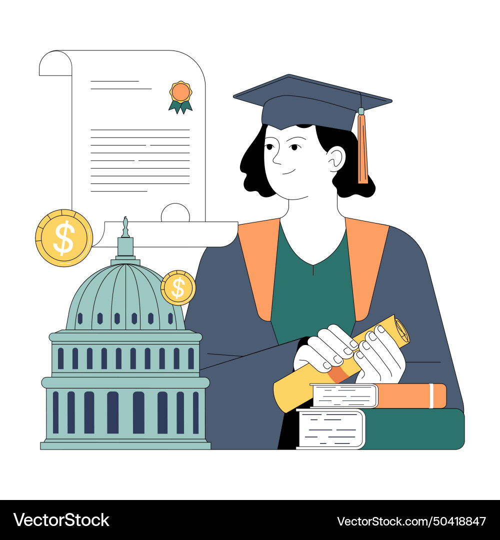 Government subsidy education sector receive vector image