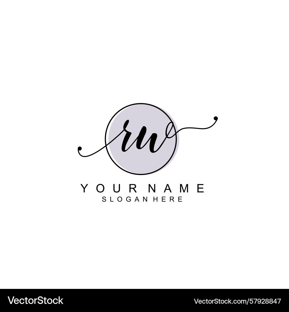 Handwriting logo concepts with initial rw Handwriting logo concepts with initial rw Vector Image
