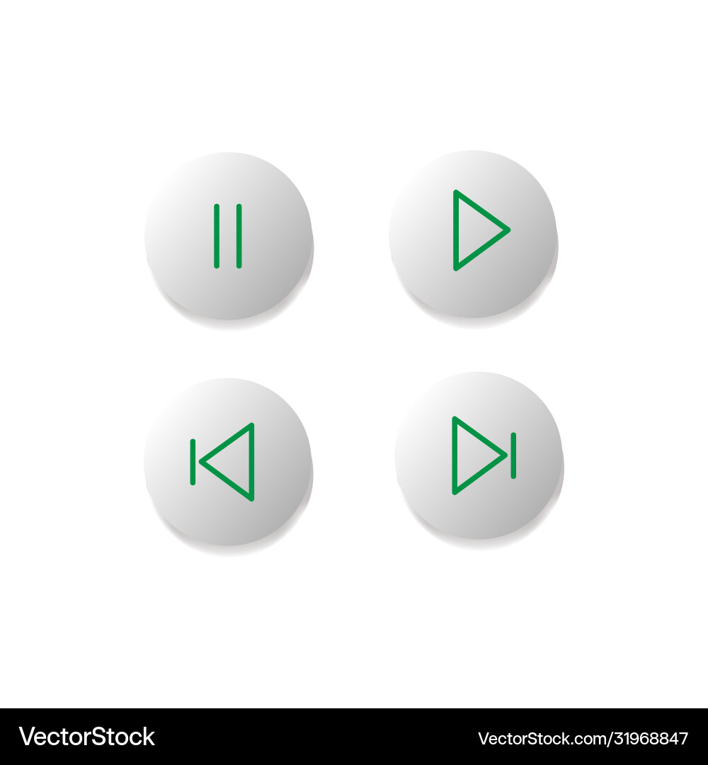 Multimedia icon collection button for design vector image
